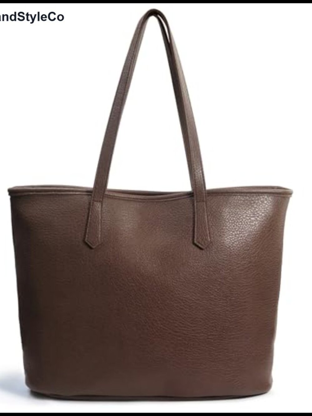 Zipper vegan leather tote handbag for work travel everyday use